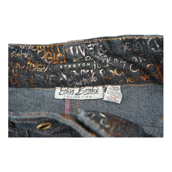 Erica Brooke Collection Stretch Women's Black Jeans Side Slats and Holes 22 Plus - Picture 5 of 7